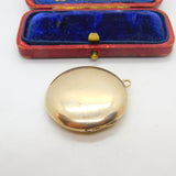 Victorian 9ct Rose Gold Back & Front Circular Double Locket Antique c1890