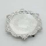 King George II Sterling Silver Floral Pattern Salver Dish London 1749 Antique