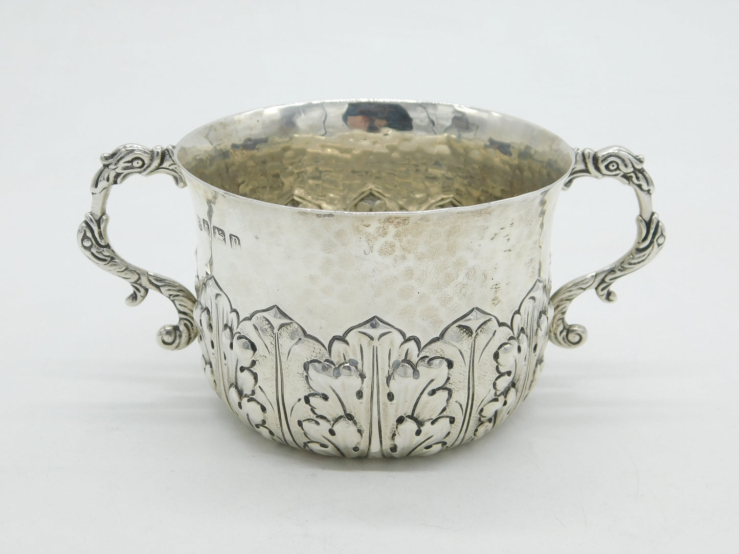 Sterling Silver Planished Arts & Crafts Style Porringer Cup Antique 1914 Deco