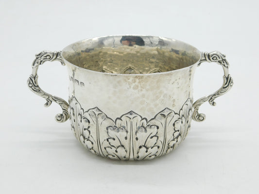 Sterling Silver Planished Arts & Crafts Style Porringer Cup Antique 1914 Deco