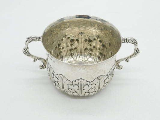 Sterling Silver Planished Arts & Crafts Style Porringer Cup Antique 1914 Deco