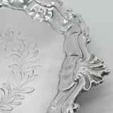 King George II Sterling Silver Floral Pattern Salver Dish London 1749 Antique