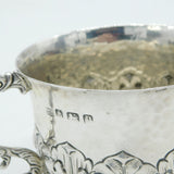 Sterling Silver Planished Arts & Crafts Style Porringer Cup Antique 1914 Deco