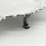 King George II Sterling Silver Floral Pattern Salver Dish London 1749 Antique