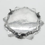 King George II Sterling Silver Floral Pattern Salver Dish London 1749 Antique