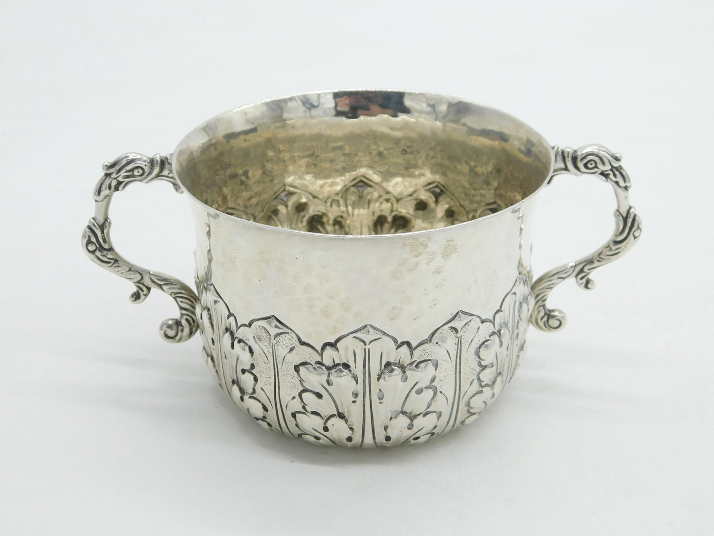 Sterling Silver Planished Arts & Crafts Style Porringer Cup Antique 1914 Deco