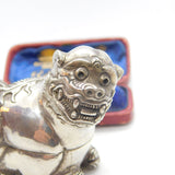 Cambodian Sterling Silver Betel Nut Box Classical Dragon Form Antique c1930