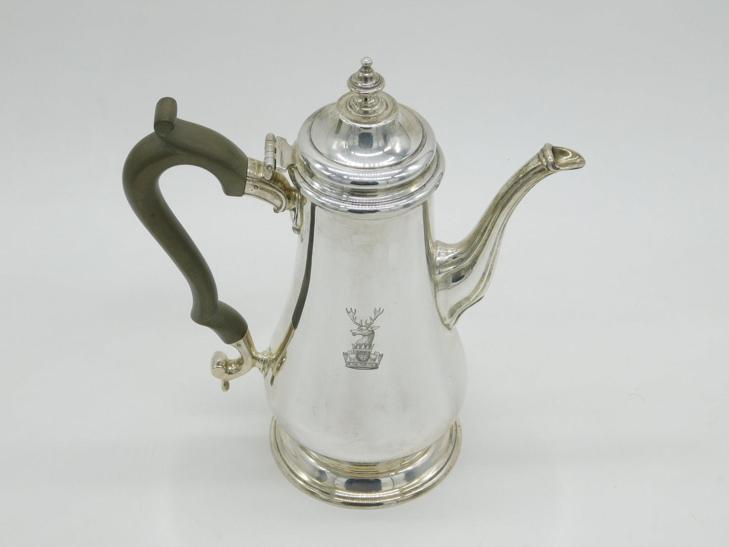 Elizabeth II Sterling Silver Collingwood Crest Coffee Pot Vintage 1966 London