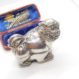 Cambodian Sterling Silver Betel Nut Box Classical Dragon Form Antique c1930