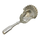 George III Sterling Silver Floral Bowl Tea Caddy Spoon Antique 1819 Birmingham