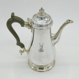 Elizabeth II Sterling Silver Collingwood Crest Coffee Pot Vintage 1966 London