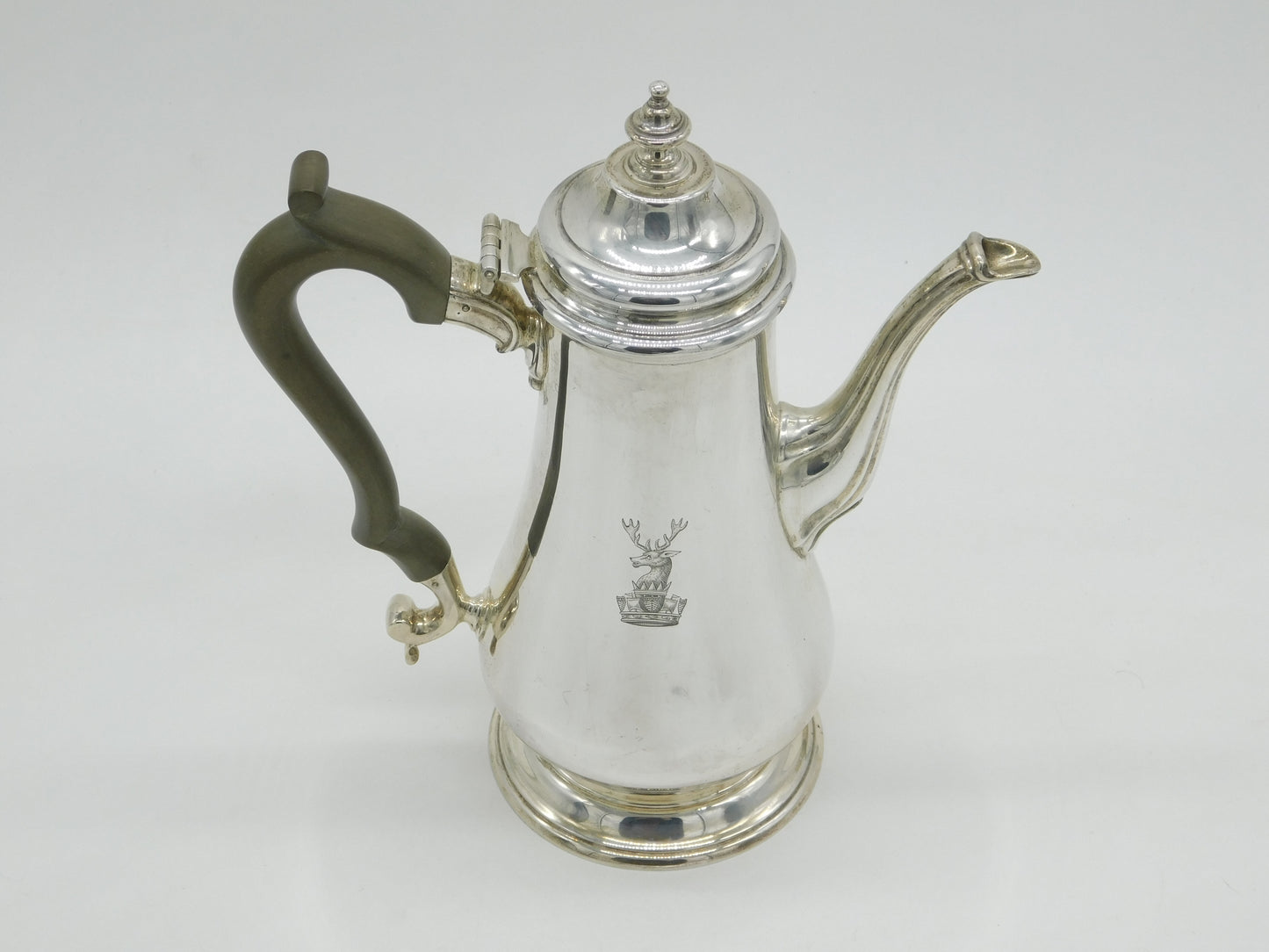 Elizabeth II Sterling Silver Collingwood Crest Coffee Pot Vintage 1966 London