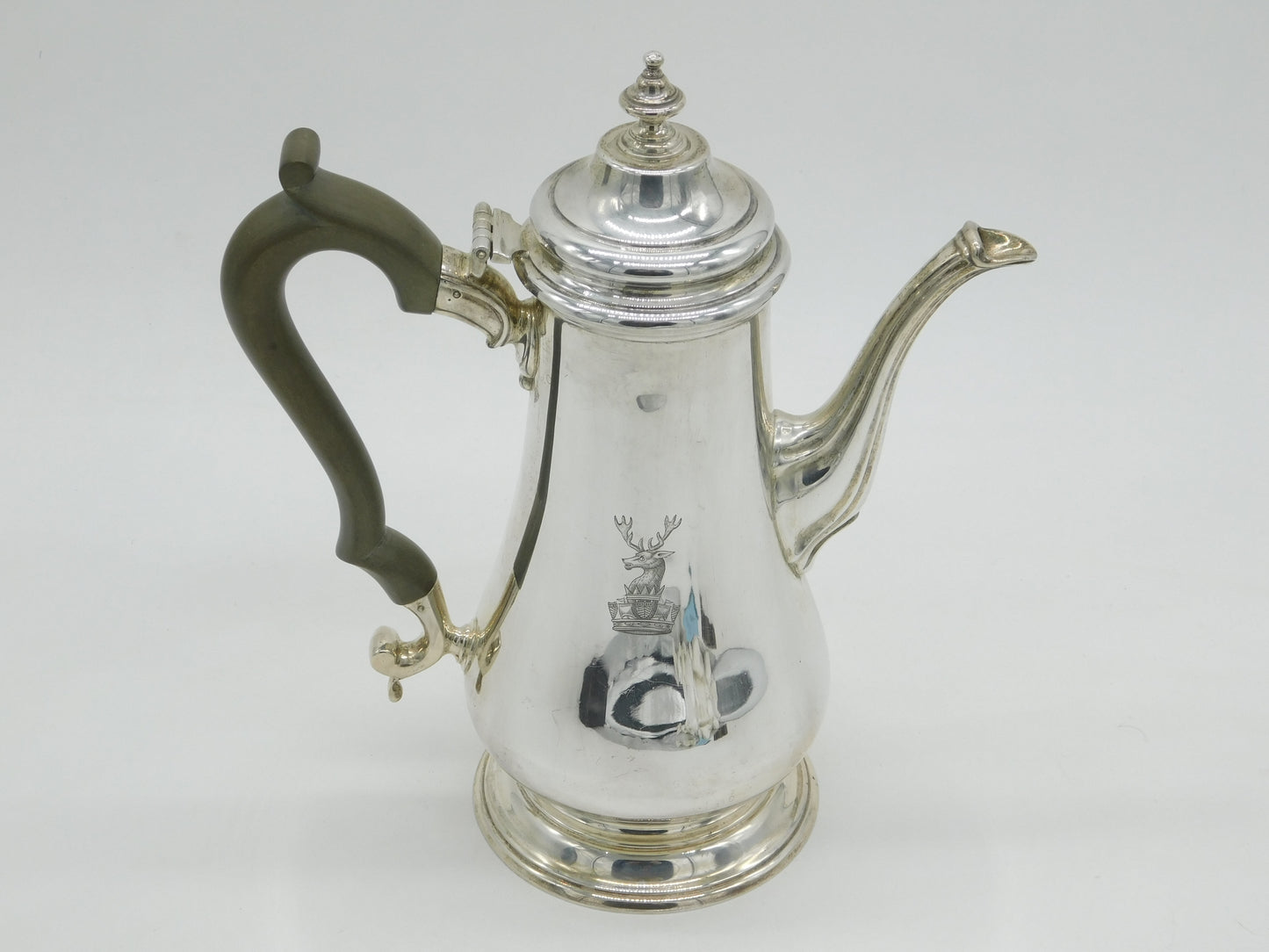 Elizabeth II Sterling Silver Collingwood Crest Coffee Pot Vintage 1966 London