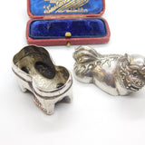 Cambodian Sterling Silver Betel Nut Box Classical Dragon Form Antique c1930