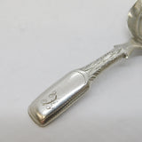 George III Sterling Silver Floral Bowl Tea Caddy Spoon Antique 1819 Birmingham