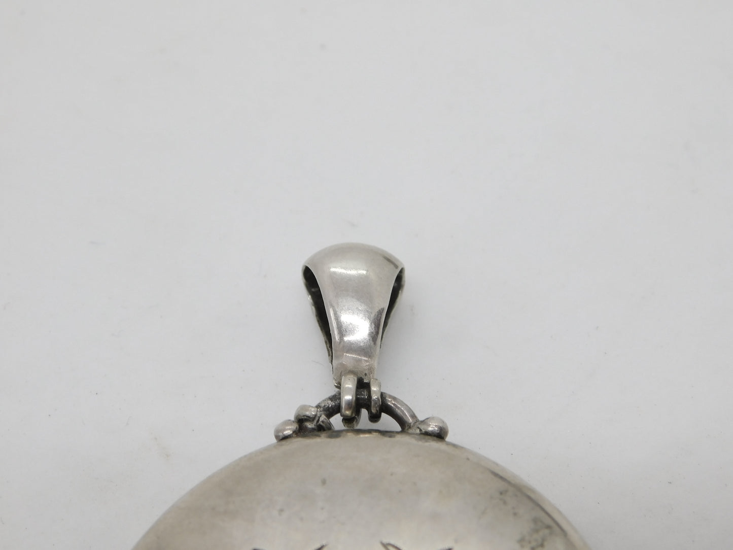 Victorian Large Sterling Silver Monogram Locket Pendant c1860 Antique