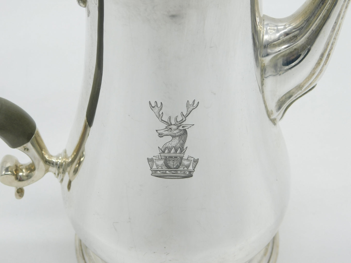 Elizabeth II Sterling Silver Collingwood Crest Coffee Pot Vintage 1966 London