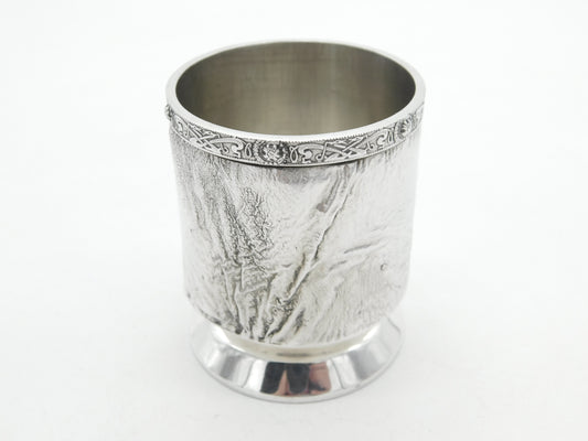 Sterling Silver Abstract Celtic Pattern Whisky Tot Shot Cup 1975 London Vintage