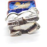 Cambodian Sterling Silver Betel Nut Box Classical Dragon Form Antique c1930