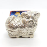 Cambodian Sterling Silver Betel Nut or Trinket Box Antique c1930 Dragon Form