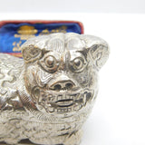 Cambodian Sterling Silver Betel Nut or Trinket Box Antique c1930 Dragon Form
