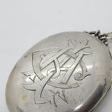 Victorian Large Sterling Silver Monogram Locket Pendant c1860 Antique