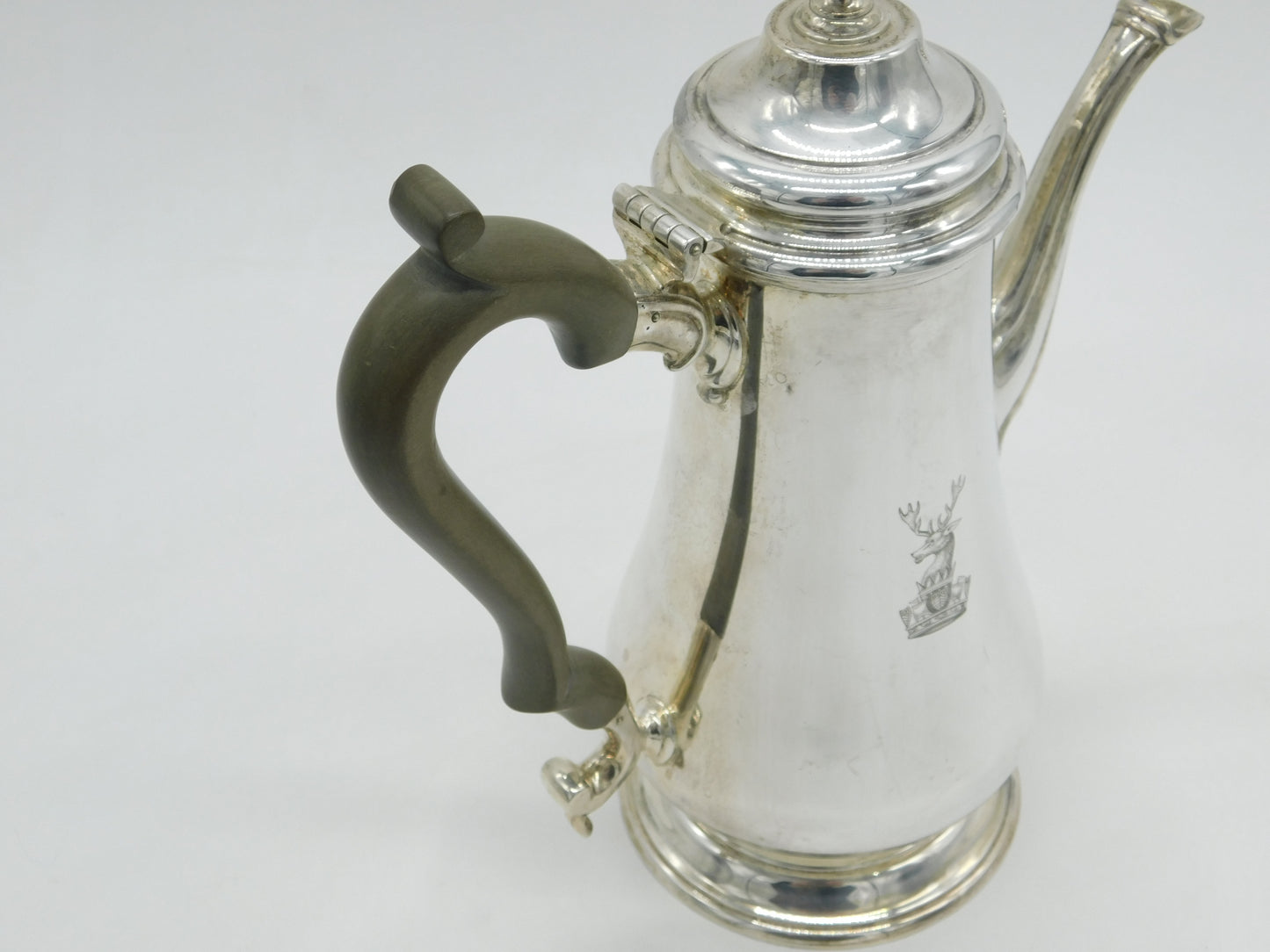 Elizabeth II Sterling Silver Collingwood Crest Coffee Pot Vintage 1966 London