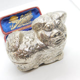 Cambodian Sterling Silver Betel Nut or Trinket Box Antique c1930 Dragon Form