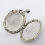 Victorian Large Sterling Silver Monogram Locket Pendant c1860 Antique