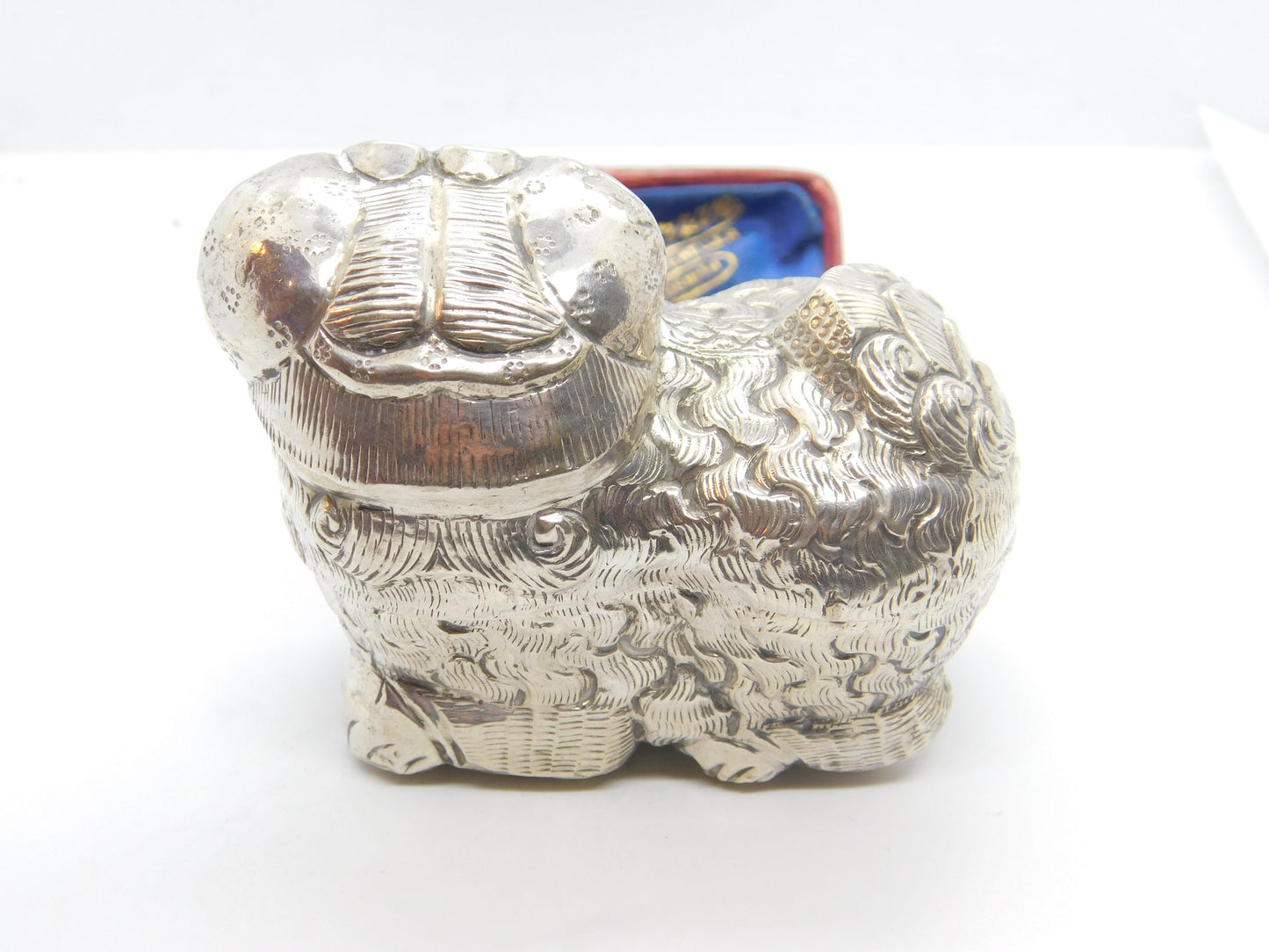 Cambodian Sterling Silver Betel Nut or Trinket Box Antique c1930 Dragon Form