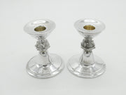 Reid & Sons Ltd Sterling Silver Celtic Pattern Pair of Candlesticks 1972 Vintage