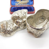 Cambodian Sterling Silver Betel Nut or Trinket Box Antique c1930 Dragon Form