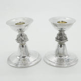 Reid & Sons Ltd Sterling Silver Celtic Pattern Pair of Candlesticks 1972 Vintage
