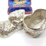 Cambodian Sterling Silver Betel Nut or Trinket Box Antique c1930 Dragon Form