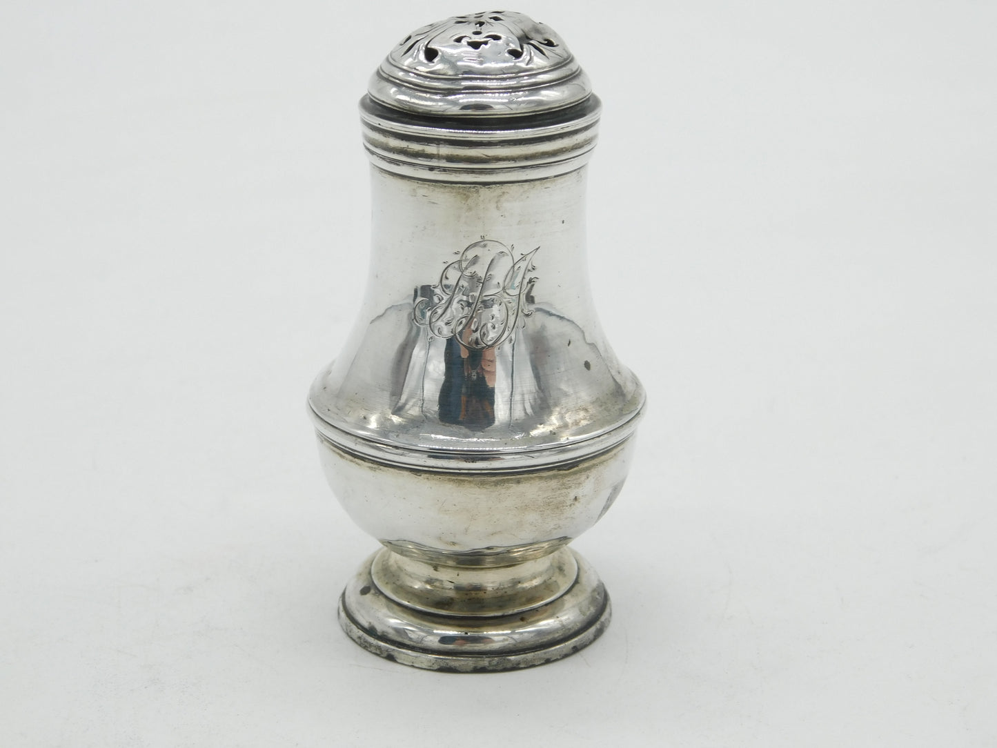 George I Sterling Silver Engraved Muffineer or Sugar Caster Antique 1725 London