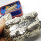 Cambodian Sterling Silver Betel Nut or Trinket Box Antique c1930 Dragon Form