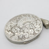 Aesthetic Victorian Sterling Silver Swallow Sweetheart Locket c1880 Antique