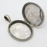 Aesthetic Victorian Sterling Silver Swallow Sweetheart Locket c1880 Antique