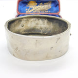 Victorian Sterling Silver & Two-Tone Gold Floral Cuff Bangle Bracelet Antique