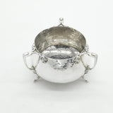 Arts & Crafts Planished Sterling Silver Tyg Handle Sugar Bowl 1929 Birmingham Antique