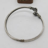 Victorian Sterling Silver Ram Head Pattern Cuff Bangle Bracelet Antique c1890