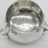 Arts & Crafts Planished Sterling Silver Tyg Handle Sugar Bowl 1929 Birmingham Antique