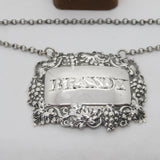 Victorian Sterling Silver Vine Pattern Brandy Decanter Label 1851 Antique