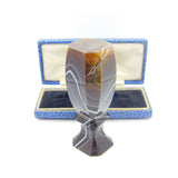 Victorian Carved Banded Agate Uncut Desk Seal Stamp Antique c1880