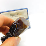 Victorian Carved Banded Agate Uncut Desk Seal Stamp Antique c1880