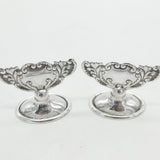 Victorian Pair of Sterling Silver Art Nouveau Menu Holders 1892 Birmingham