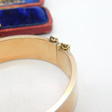 Victorian Sterling Silver Gilt & Floral Seed Pearl Set Bangle Bracelet c1860 AF