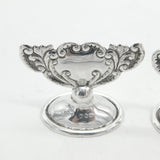 Victorian Pair of Sterling Silver Art Nouveau Menu Holders 1892 Birmingham