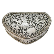 Edwardian Sterling Silver Art Nouveau Floral Jewellery Box Antique 1910 Chester