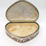 Edwardian Sterling Silver Art Nouveau Floral Jewellery Box Antique 1910 Chester